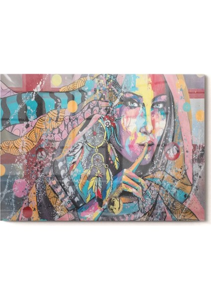 Sanatsal Kadın Çizim | Sanat Temalı Cam Tablo | 50 x 70 cm fırsatları