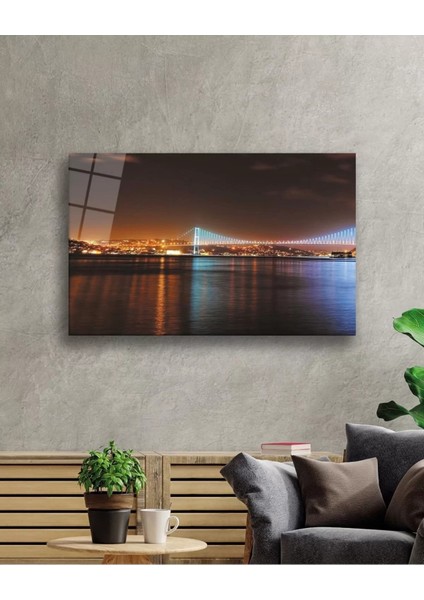 Istanbul Boğazı Manzara 4mm Dayanıklı Cam Tablo Temperli Cam fiyatları
