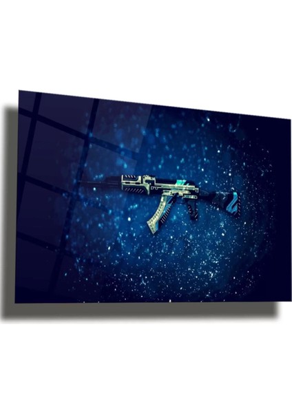 Mavi Ak-47 Cam Tablo,duvar Dekarasyon Ürünleri modelleri