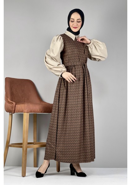 B Bsma Moda Çizgi Tesettür Elbise