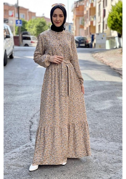 B Bsma Moda Çizgi Tesettür Elbise