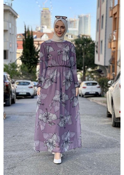 B Bsma Moda Çizgi Tesettür Elbise