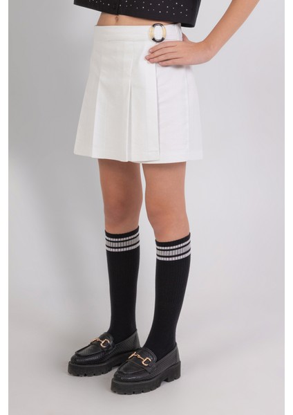 Kız Çocuk Denim Şort Etek Beyaz fırsatları