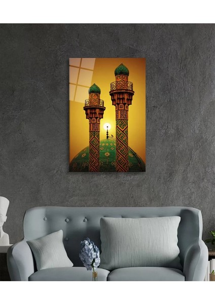 Marsilyan- Tahran Şerif Camii Dini Islami Cam Tablo fiyatları