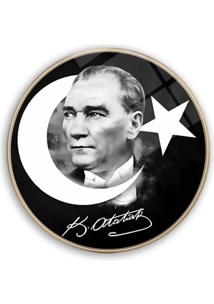 Marsilyan- Atatürk Yuvarlak Cam Tablo