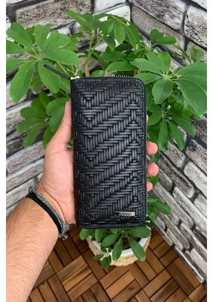 Deri Turkuaz Fermuarlı Erkek Portföy Cüzdan (T1526)