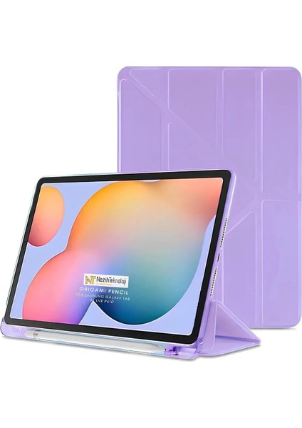 Samsung Galaxy S6 Lite P610 / P613 / P620 Uyumlu Origami Kalem Bölmeli Arkası Yumuşak Silikon Kılıf