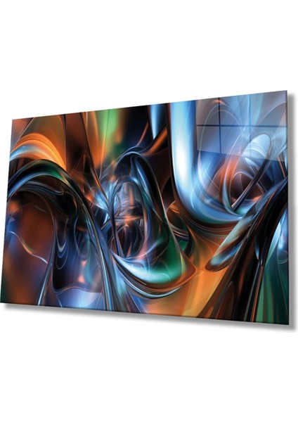 - Renkli Soyut Cam Tablo, Ev ve Ofis Duvar Dekoru, Hediyelik Büyük Temperli 4 mm Cam Tablo