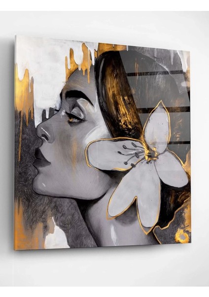 - Altın Çiçekli Kadın Cam Tablo fırsatları