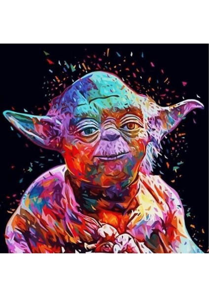 Canvas Starwars Yoda Sayılarla Boyama Seti Kasnaklı 40 x 50 cm
