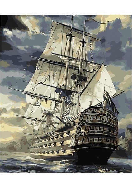 Canvas Görkemli Kalyon Sayılarla Boyama Seti Kasnaklı 40 x 50 cm indirimleri