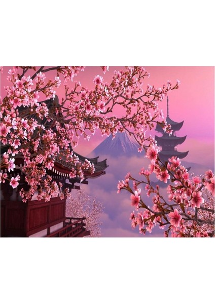 Canvas Çinde Bahar Boyama Seti Kasnaklı 50 x 65 cm