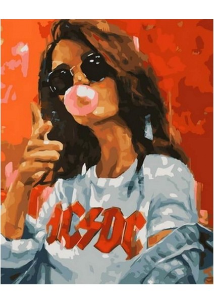 Canvas Rapci Kız Sayılarla Boyama Seti Kasnaklı 40 x 50 cm indirimleri