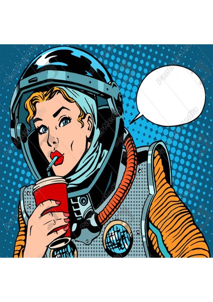 Canvas Popart Astronot Sayılarla Boyama Seti Kasnaklı 70 x 90 cm