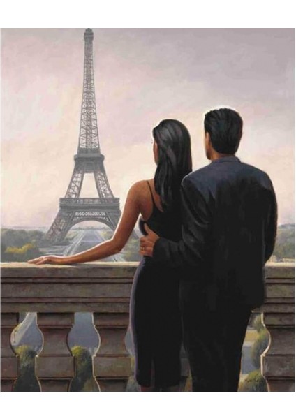 Canvas Paristeki Çift Sayılarla Boyama Seti Kasnaklı 70 x 90 cm