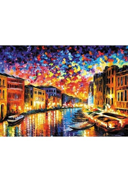 Canvas Venedik ve Gece Sayılarla Boyama Seti Kasnaklı 90 x 110 cm