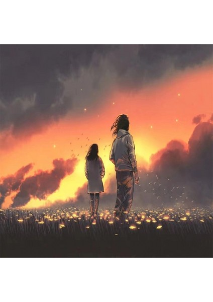 Canvas Güneşin Gidişi Sayılarla Boyama Seti Kasnaklı 40 x 50 cm indirimleri