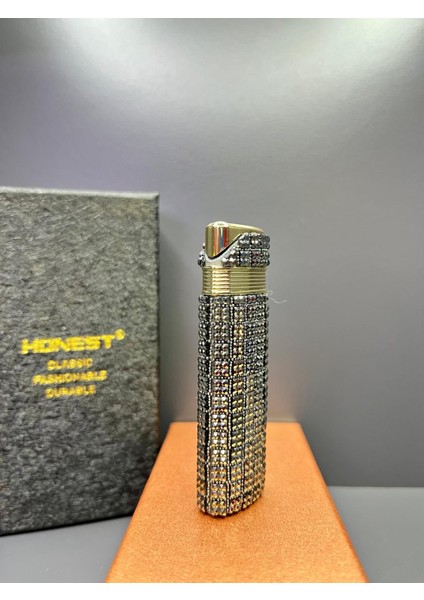 Pürmüz Alevli Zarif Parlak Taşlı Lüks Bayan Rüzgar Çakmağı fırsatları