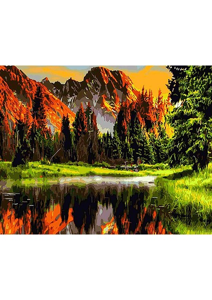 Canvas Cennet Ormanı Sayılarla Boyama Seti Kasnaklı 40 x 50 cm