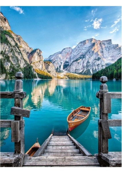 Canvas Italya Braies (Prags) Gölü Sayılarla Boyama Seti Kasnaklı 100 x 140 cm