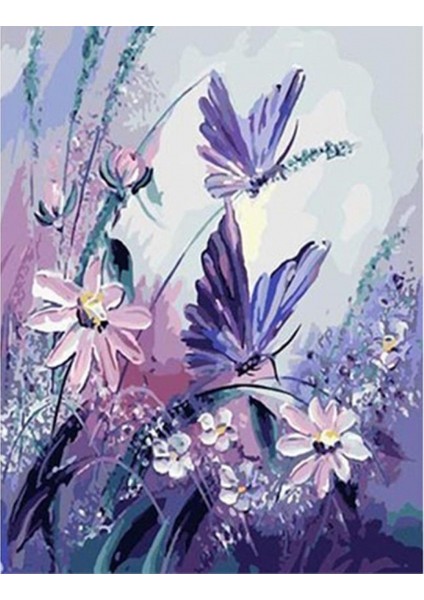 Canvas Kelebeklerin Dansı Sayılarla Boyama Seti Kasnaklı 40 x 50 cm indirimleri