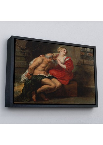 Çerçeveli Peter Paul Rubens Cimon ve Pero Kanvas Tablo, Çıplak Tablo, Giclee Duvar SANATI-5377