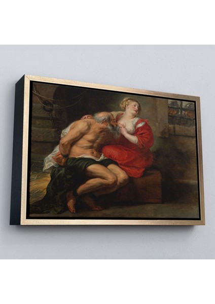 Çerçeveli Peter Paul Rubens Cimon ve Pero Kanvas Tablo, Çıplak Tablo, Giclee Duvar SANATI-5377