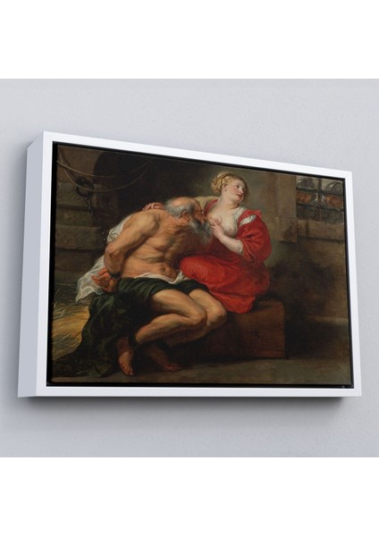 Çerçeveli Peter Paul Rubens Cimon ve Pero Kanvas Tablo, Çıplak Tablo, Giclee Duvar SANATI-5377