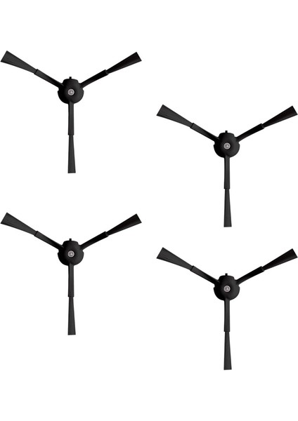 Roborock S8, S8+ ( Plus ), S8 Pro Ultra Robot Süpürge Uyumlu 4'lü Siyah Yan Fırça- Yedek Parça Seti