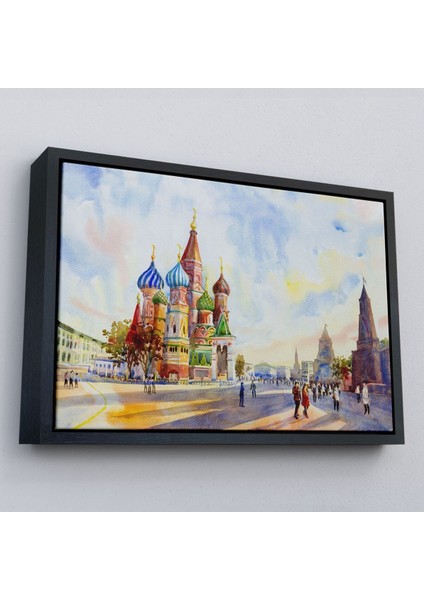 Çerçeveli Kremlin ve Kızıl Meydan Aziz Basil Katedrali Moskova TABLO-3559