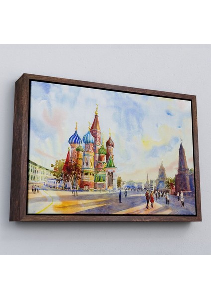 Çerçeveli Kremlin ve Kızıl Meydan Aziz Basil Katedrali Moskova TABLO-3559 fiyatları