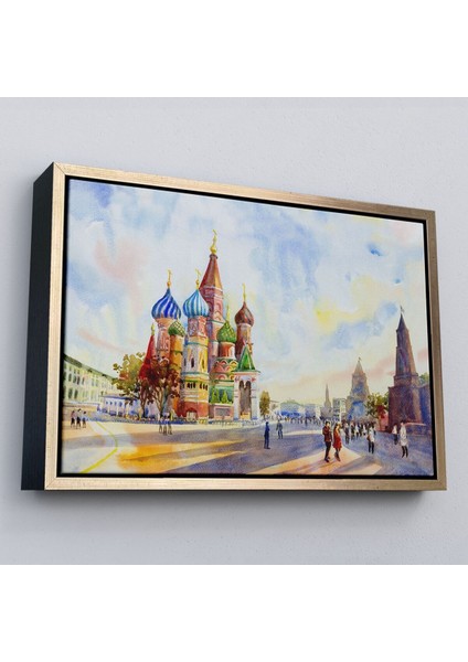 Çerçeveli Kremlin ve Kızıl Meydan Aziz Basil Katedrali Moskova TABLO-3559 modelleri