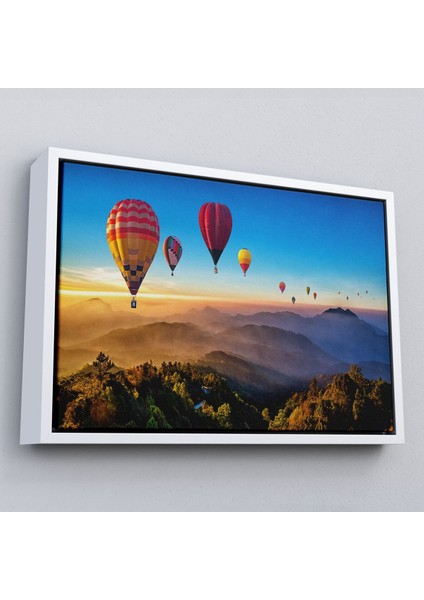Çerçeveli Hava Balonları Dekoratif Kanvas Duvar TABLOSU-3580 fırsatları
