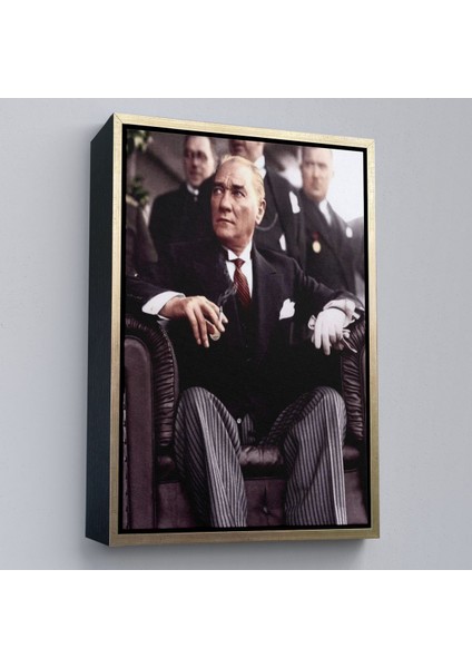 Çerçeveli Atatürk Portre Tablosu Mustafa Kemal Atatürk Dikdörtgen Dekoratif Kanvas Tablo-58 modelleri