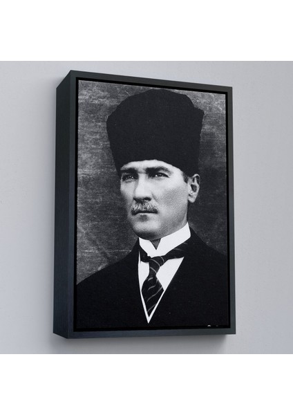 Çerçeveli Atatürk Portre Tablosu Mustafa Kemal Atatürk Dikdörtgen Dekoratif Kanvas Tablo-60 modelleri