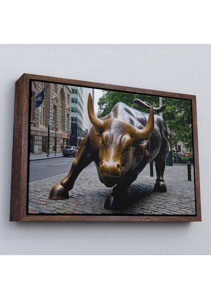 Çerçeveli New York Boğa Heykeli Kanvas Tablo / Charging BULL-5160 fiyatları