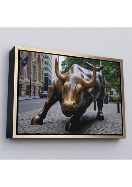 Çerçeveli New York Boğa Heykeli Kanvas Tablo / Charging BULL-5160 modelleri