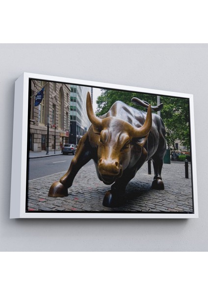 Çerçeveli New York Boğa Heykeli Kanvas Tablo / Charging BULL-5160 fırsatları