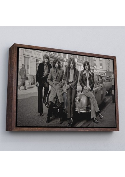 Çerçeveli LED Zeppelin Efsanesinin Arabası John Bonham Kanvas TABLO-5407