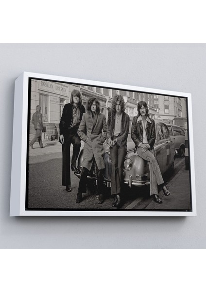 Çerçeveli LED Zeppelin Efsanesinin Arabası John Bonham Kanvas TABLO-5407