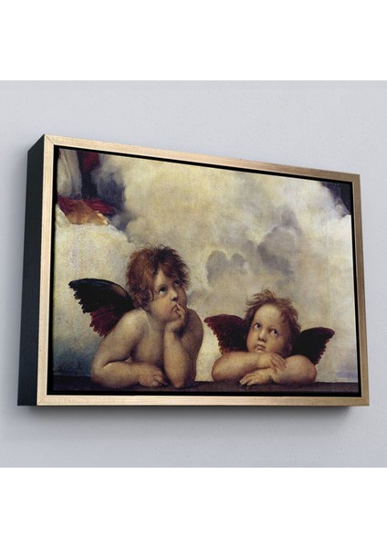 Çerçeveli Rafael’in Ünlü Melekleri Tablosu - Little ANGELS-6601