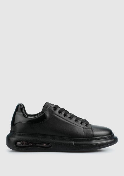Siyah Deri Erkek Sneaker