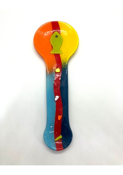 Cam Kaşıklık El Yapımı Balık Desenli Çok Renkli fiyatları