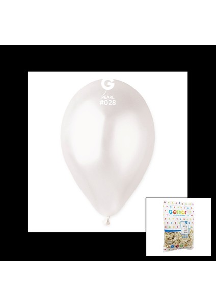 GM-110-28 Metalik - Beyaz Balon 11&amp;apos;&amp;apos; - 28 cm - 100 Parça