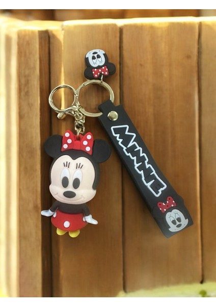 3D Büyük Boy Minnie Mouse Silikon Anahtarlık ve Çanta Aksesuarı