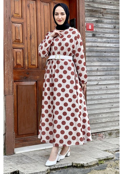 B Bsma Moda Çizgi Tesettür Elbise