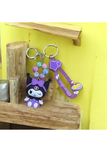 3D Kuromi Silikon Anahtarlık ve Çanta Aksesuarı