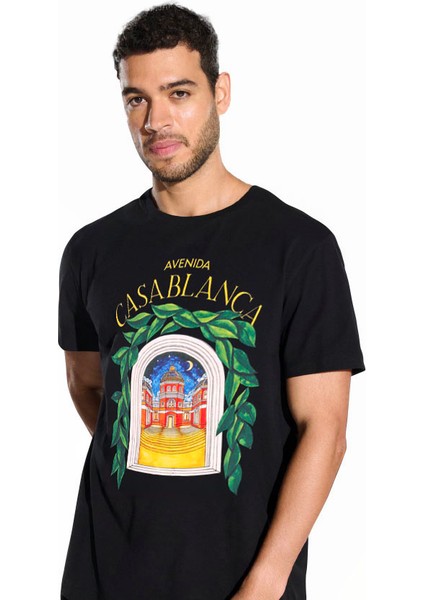 Casablanca Baskılı T-Shirt