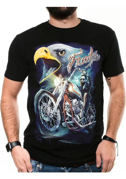 Motosiklet Baskılı T-Shirt
