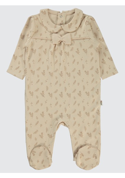 Kız Bebek Patikli Tulum 1-6 Ay Fildişi